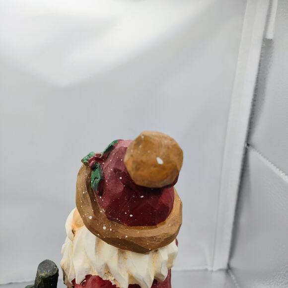 Rustic Santa Resin Figurine Christmas Holiday Decor Gift Carrying Stick - Picture 2 of 12